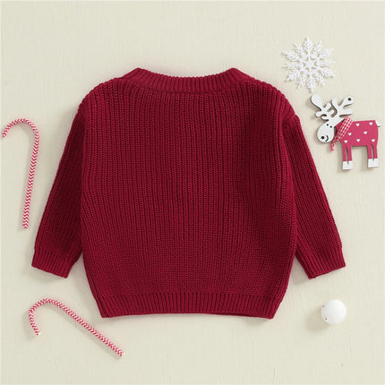 Newborn Baby Girl Boy Knitted Long Sleeve Autumn Winter Christmas Sweater Tree Embroidery Pullover Casual Tops Kids Clothes