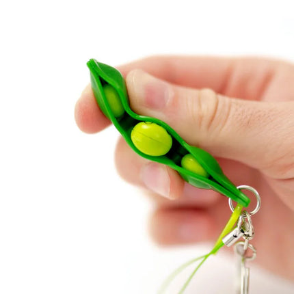 2PCS Fidget Toys Squeeze Pea Beans Keychain ADHD Decompression Toy Novelty Gifts Adults Children Juguetes Antiestrés Autismo