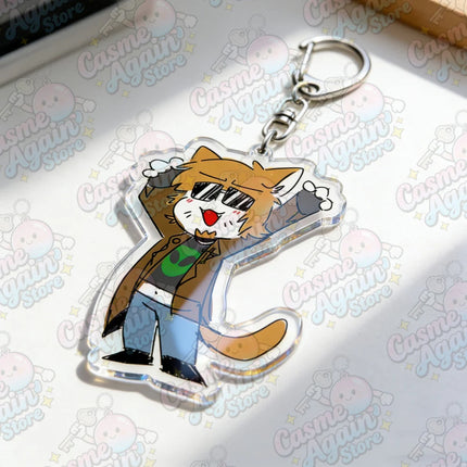 Cartoon Chibi Postal Dude Keychain Accessories Bag Anime Postal Peeker Keyrings Jewelry Manga Game Fans Gifts