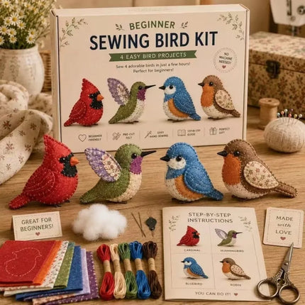 Pre-cut Fabric DIY Sewing Kit Cartoon Animals Easily Sewing Handmade Keychain Art Handcrafted With Guide Patchwork Keyring Kit