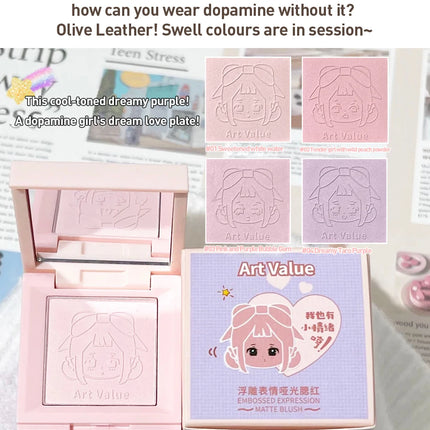 4-in-1 Embossed Matte Blush Makeup Palette Nude Eyeshadow Cheek Blusher Contouring Four-layer All-in-one Box Brightening Makeup