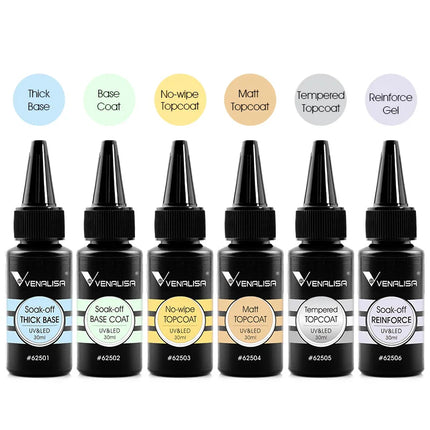 30/60ml VENALISA Diamond Long Wear Top Coat Big Volume Refillment Ultra Glossy Non Wipe Anti Yellowing No Burning Extension Gel