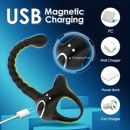 Beginner Anal Vibrator APP Control Vibrating Butt Plug Cock Ring for Men Prostate Massager Anal Plug for Gay Sex Toy for Men 18+