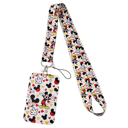 Mickey mouse Neck Keychain Necklace Webbings Ribbons Anime Cartoon Neck Strap Lanyard ID badge Holder Keychain Lanyards kids