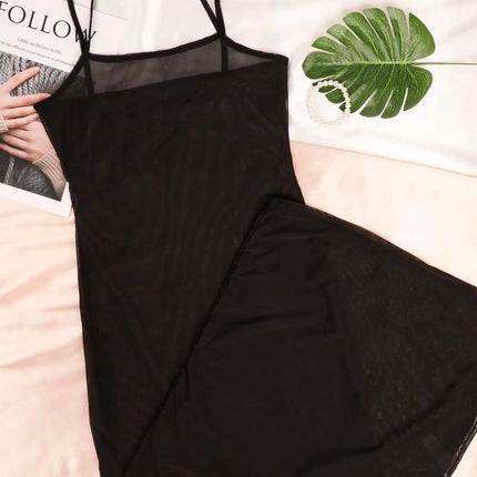 One-Piece Ladies' Sexy Dress, Solid, Sheer, Slightly Transparent.
