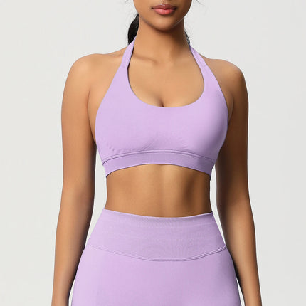 Women Sports Bra Seamless Halter Clothes Push-up Vest Brassiere Gym Top Backless Fitness Yoga Workout Running Underwear