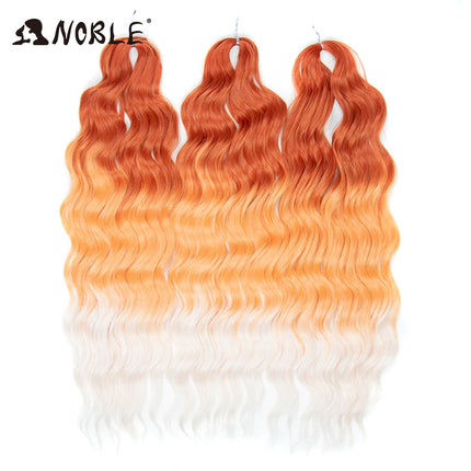 Noble Braiding Hair Extensions 24 Inch Synthetic Hair Water Wave Ombre Rainbow color Deep Wave Curl Twist Crochet Hair Extension