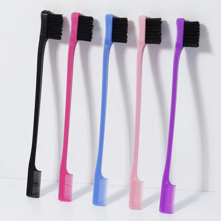 5pcs professional hair edge brush set, double headed design, suitable for hair salons, special for real hair wigs