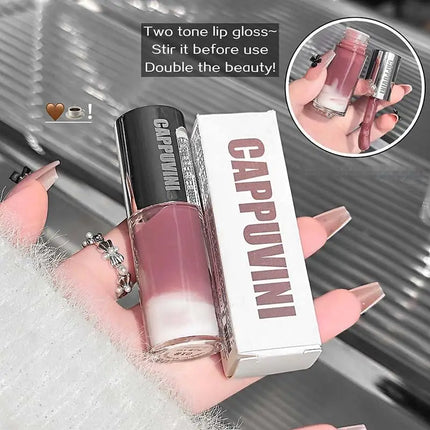 Cappuvini Berry Snow Gradient Lip Gloss Mirror Moisturizing for Plump Lips Long-Lasting Makeup Lip Glaze