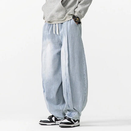 High Waist Casual Jeans Men New Arrival 2026 Spring Streetwear Harajuku Denim Pants Loose Oversized Male Harem Pant N005