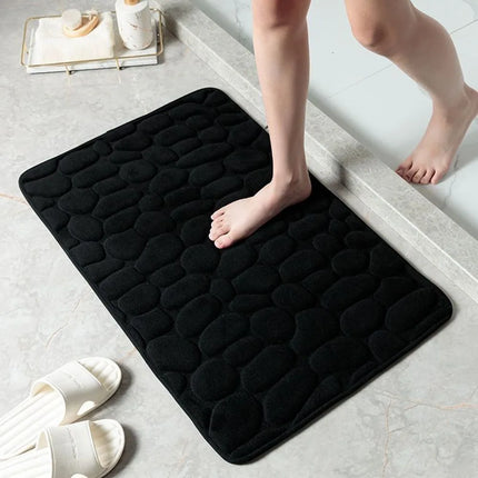 Tapis de bain antidérapant effet pavé Absorption d'eau Lavable Tapis de sol de baignoire Paillasson de douche Décoration de salle de bain