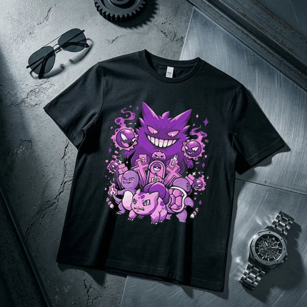 Anime Pokemon Gengar Printed T-shirt Men's and Women's T-shirt Men's Tops Harajuku Y2K T-shirt 2026 Summer New Tee Streetwear