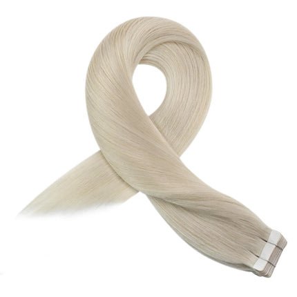 Moresoo Tape in Human Hair Extensions Brazilian Straight Remy Hair Extension Natural Invisible Seamless Tape ins 100% Real Hair