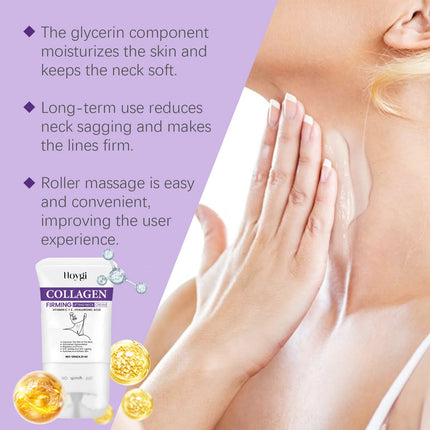 Roll-On Neck Firming Cream - Hydrating Nourishing Massage Lotion for Smooth, Lifted & Youthful Supple Neck Skin