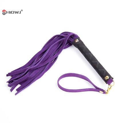 Pu Leather Pimp Whip Tassel Racing Crop Party Flogger Hand Cuffs Queen Colourful Equestrianism Horse Riding