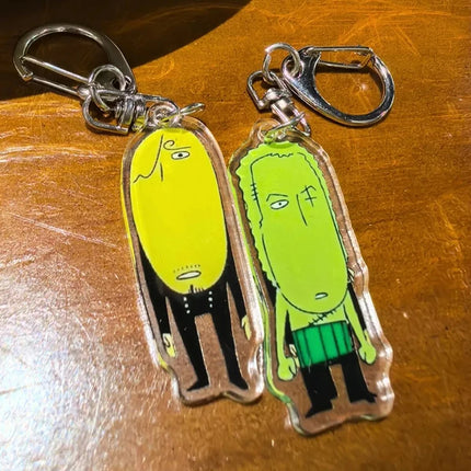 Anime Roronoa Zoro Vinsmoke Sanji Cosplay Keychain Abstract Funny Acrylic Pendant Keyring Key Chain Bag Ornament Accessory Props