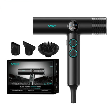 VGR Hair Dryer Professional BLDC Motor Barber Hair Dryer Machine 110000 RPM Powerful Negative Ion Hair Styling Salon Dryer V-401
