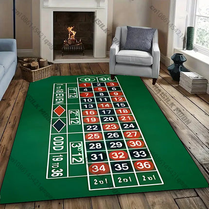 1PC Texas Poker Theme Carpet Living Room Bedroom Sofa Balcony Rug, Entrance Door, Durable Machine Washable Mat Gift for Friends