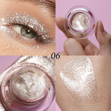 Multi-Use Liquid Glitter Eyeshadow High Shine Shades Gel Liquid Eyeshadow Water Light Quick Dry Long Lasting Multi-Use Makeup