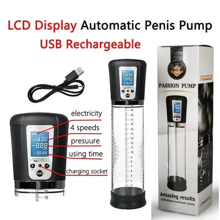 Electric Automatic Male Masturbator with Mini Pocket Vagina and 3 Penis Rings Suitable for Manual Enlarger Compact Trainer 18+