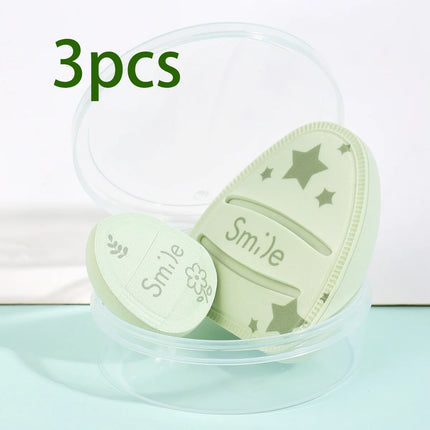 3PCS puff combination, including 1 big matcha green puff +1 detailed puff +1 storage box, a good choice for beauty tools