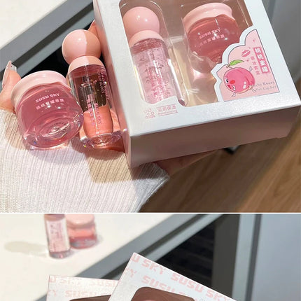 SUSU SKY peach honey jar lip makeup kit moisturizing and nourishing