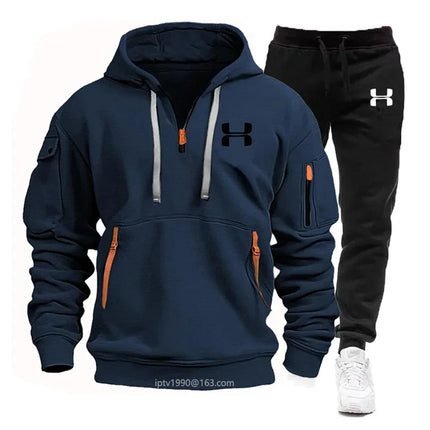 Men's Tracksuit Set - Zip Hoodie & Joggers / Ensemble de jogging pour hommes - Hoodie zippé & pantalon