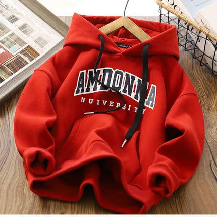 New Autumn winter Boys girls Fleece Thickened Sweater Cartoon Printed Letters Children's Leisure Fake 2 Piece Warm Top 3-14Y