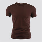 Dark coffee O-neck / 5XL / China Mainland
