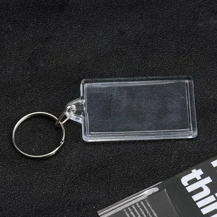 50/1pcs Transparent Rectangle Blank Acrylic Insert Keychain Photo Picture Frame Keyring Holder DIY Split Ring KeyChain Gifts