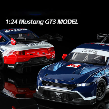 NEW 1:24 Ford Mustang GT3 Supercar Alloy Car Model Sound and Light Car Model Collectibles Birthday Gift
