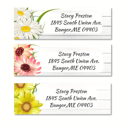 6.35*1.9CM  Custom Personalized Return Address Labels - 10 Styles Floral Designs,Self-Adhesive Stickers,Suit for Any Occassion
