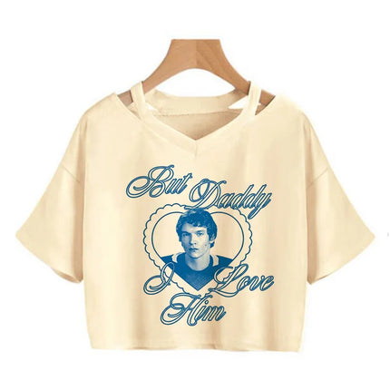 Hot Heated Rivalry Print Cropped T Shirt Women Sexy Graphic CropTops Gothic Vintage T-Shirt Fashion Y2k Streetwear Clothing