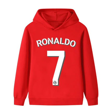 FashionSimple CR7 Printed Children's Hooded Sweatshirt Autumn Winter Loose Casual Comfort Soft Long-sleeved Top for Boys Girls
