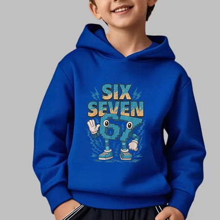 Funny Meme Pullovers Children's Fashion Cute Sweatshirts for Boys Girls Six Seven 67 Brainrot Print Y2k Hoodies Kids Clothes