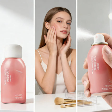 New Liquid Powder Blusher Rosy Cheeks Spray 30ml Waterproof Facial Shadow Highlight Nose Lasting Brightening Rouge Student Girl
