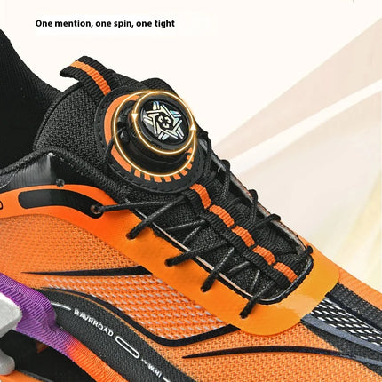 Family carbon plate running shoes for Boys Big Boys Student rotating button Technology TPU+ Popcorn high pop sneakers for girls