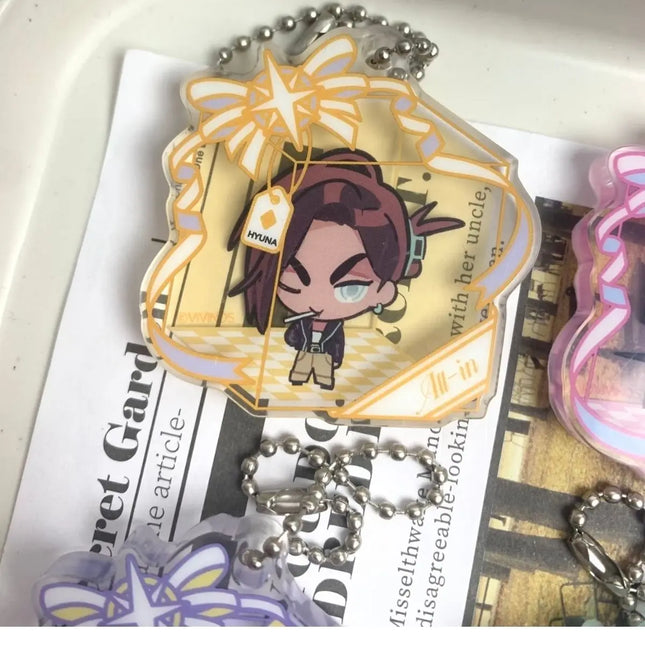 Anime Game ALIEN STAGE Keychain  Ivan Till Sua Mizi Colored Window Acrylic Pendant  Keychain Backpack Decor
