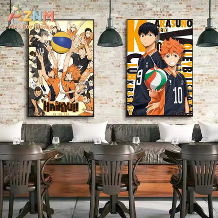 H-Haikyuu Anime Volleyball Poster Modern Waterproof HD Wall Art Decor For Home Living Room