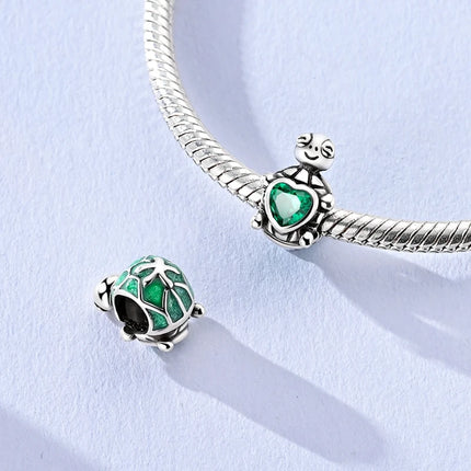 New Original 925 Sterling Silver Charms Bead Gold Chameleon Turtle Cat Charm Fit Bracelet Dangle Pendants DIY Women Jewelry Gift