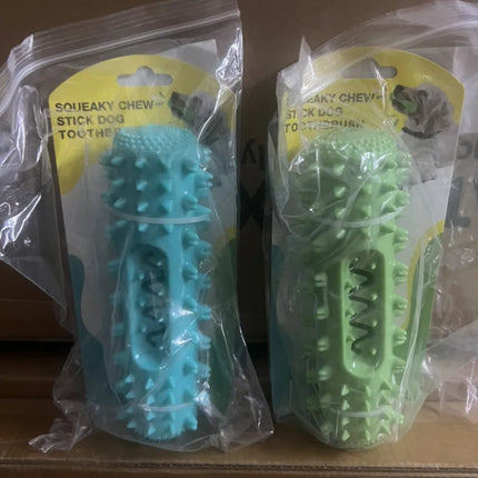 Hot Selling Squeaky Dog Toy Molar Stick Teeth Cleaning Serrated Dog Toothbrush Food Leaking Pet Supplies