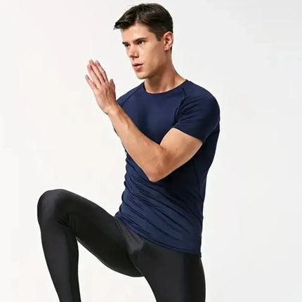 Men's T-Shirt Running Sport T Shirt Men Compression Top Tee Fitness Quick Dry Tight Training Gym Sport Running Shirts Men Jersey