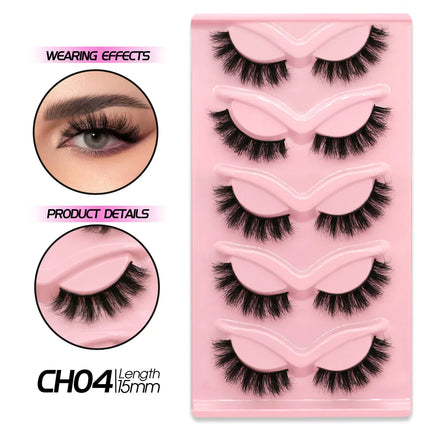 Veltrinay False Eyelashes Cat Eye Lashes Manga Lashes Faux Mink Eyelashes Natural Long Winged End Eye Elongated Lashes Makeup