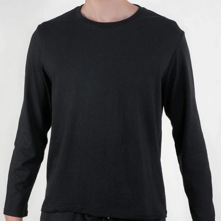 Mens Long Sleeve T Shirts Casual Round Neck Cotton Moisture Wicking Tees Tanks White Black Undershirts Loose Fit Tshirts for Men