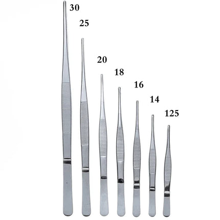 Stainless Steel 430/304 Anti-iodine Medical Tweezers Long Straight Forceps 12.5cm-30cm Straight Head Elbow Thicken Medical Tools