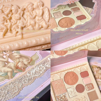 Pearl Matte Waterproof Eye Shadow Palette Blush Glitter Highlighter All In One Embossed Angel Face Contour Makeup Collection