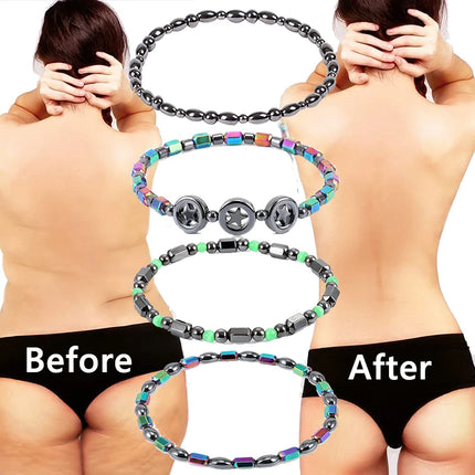 Magnetic Weight Loss Effective Anklet Bracelet Black Gallstone Hematite Stimulating Acupoints Therapy Arthritis Pain Relief
