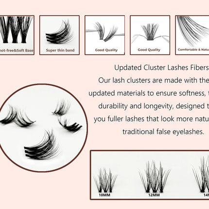 Nuo Cluster Eyelash Thin Band Natural Look Wholesale Diy Pre-cut Lash Extensions Super Soft Segment Lash Clusters Private Label
