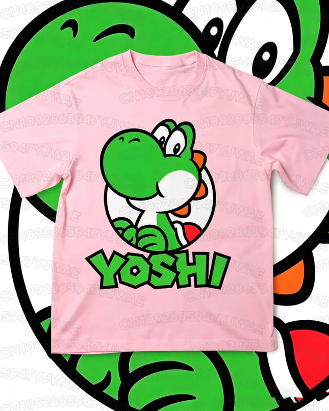 Boys Girls Family Kids T-shirt Tops Summer Cartoon Yoshi Men's Women's Short Sleeve T-shirt Tops