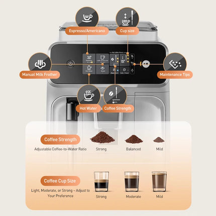 Philips EP1221 Fully Automatic Coffee Machine with Aroma Extract System 12-Setting Ceramic Grinder Milk Frother